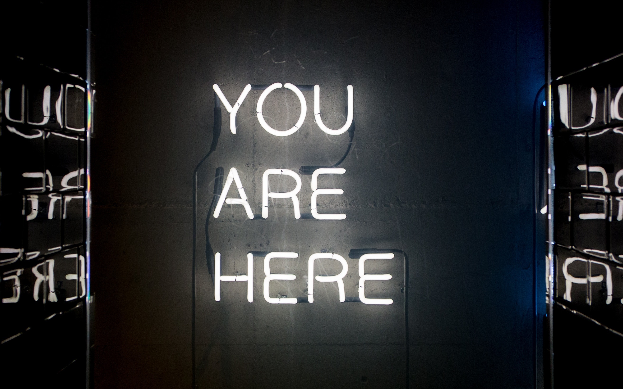 You Are Here neon sign artwork